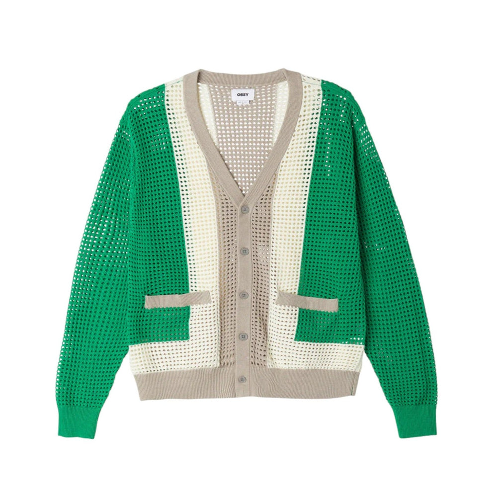 Cardigan Uomo Obey Anderson 60'S Cardigan - Verde Francis Concept