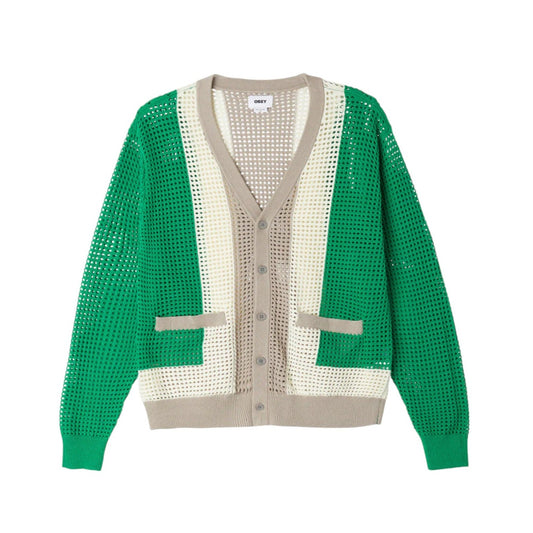 Cardigan Uomo Obey Anderson 60'S Cardigan - Verde Francis Concept