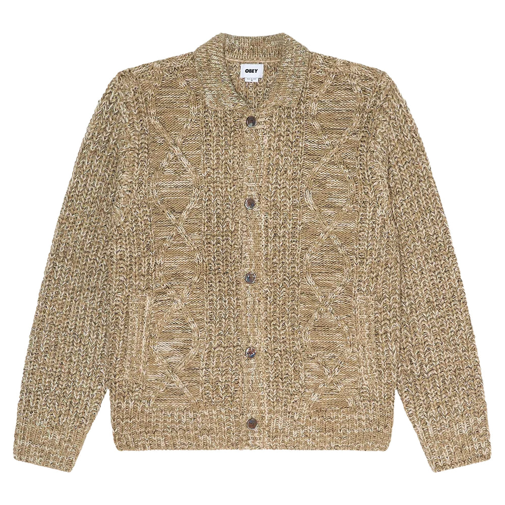 Cardigan Obey Isar Button Up Sweater - Silver Sage Multi