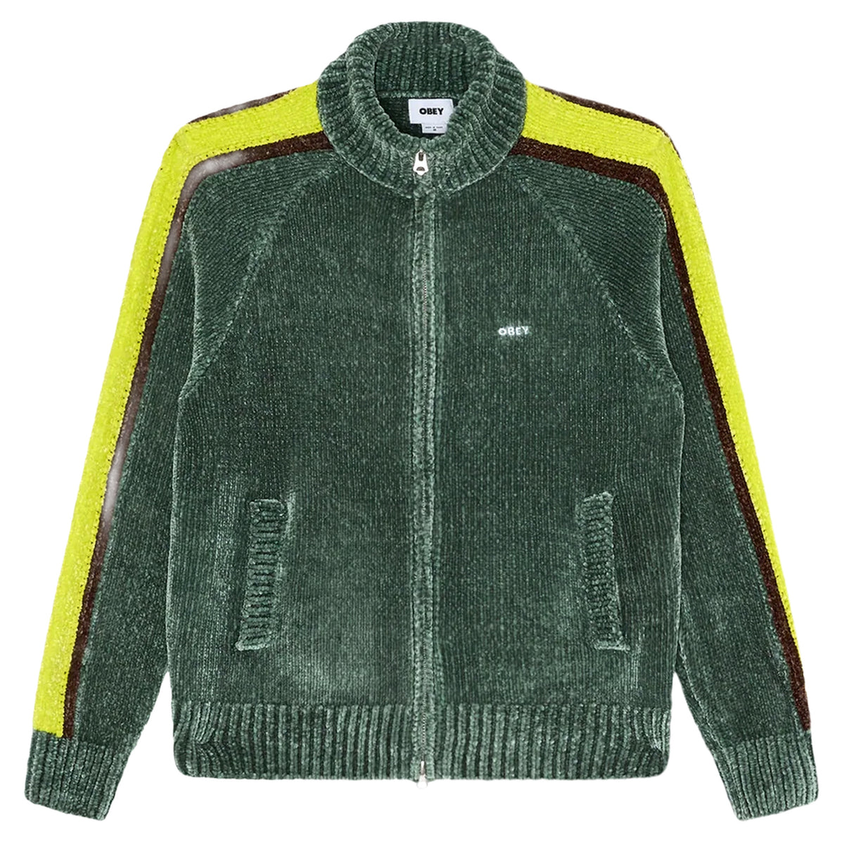 Cardigan Obey Varen Zip Up Sweater - Dark Forest Multi