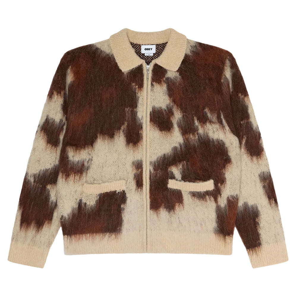 Cardigan Polo Obey Cow Pattern Zip - Cow Multi