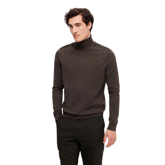 Selected Homme Slhberg Roll Neck B Noos - Demitasse / Melange Francis Concept