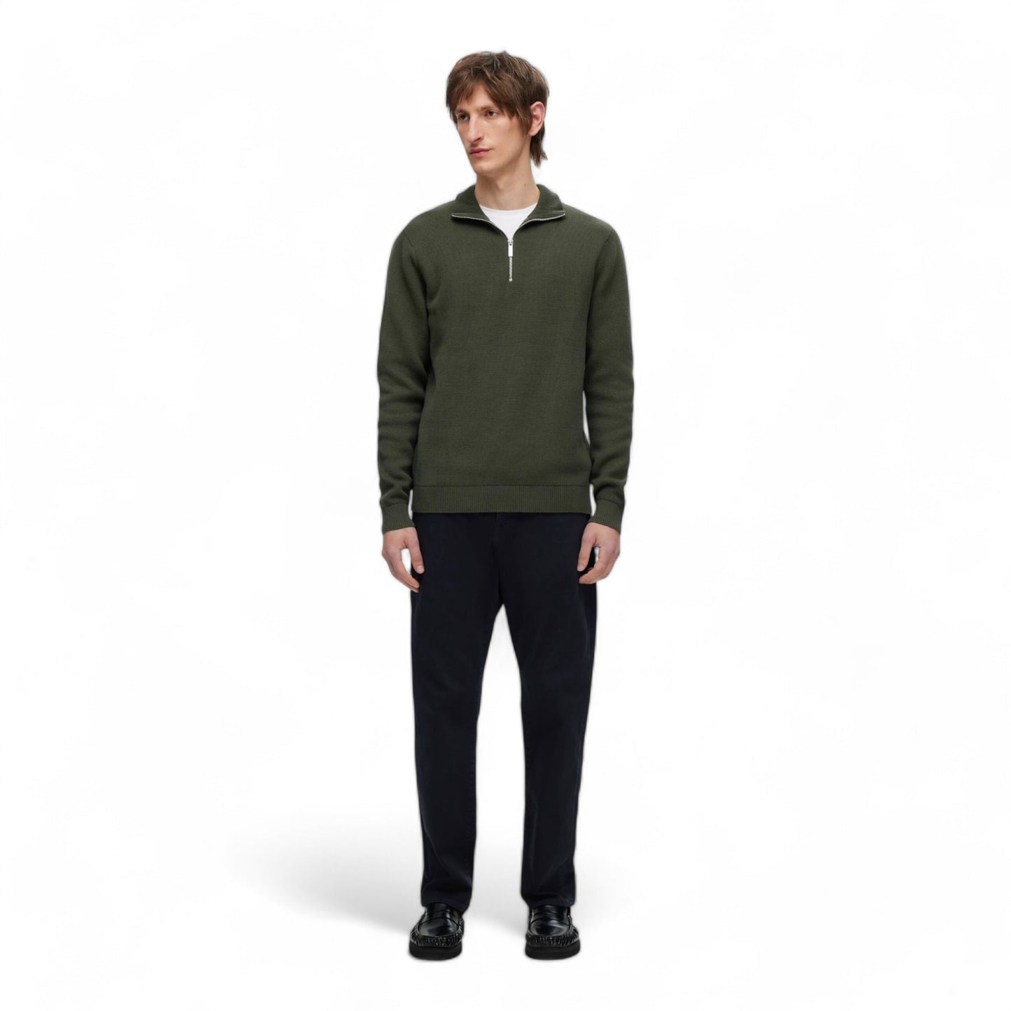 SELECTED HOMME SLHDANE LS KNIT STRUCTURE HALF ZIP NOOS Francis Concept