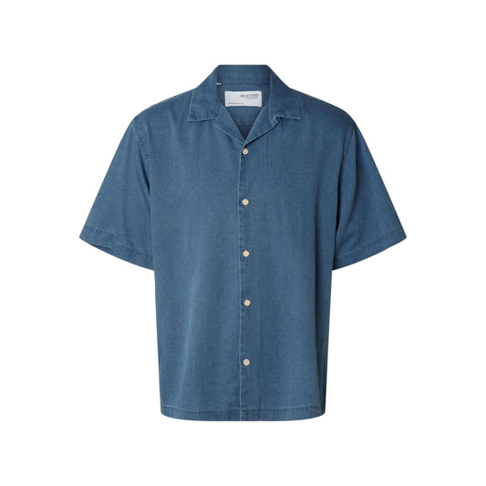 Selected Homme Denim Shirt SS Resort - Light Blue Denim Francis Concept