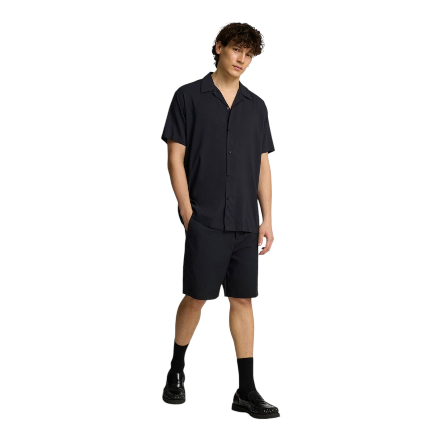 Selected Homme Regular Nico Press Shorts - Black