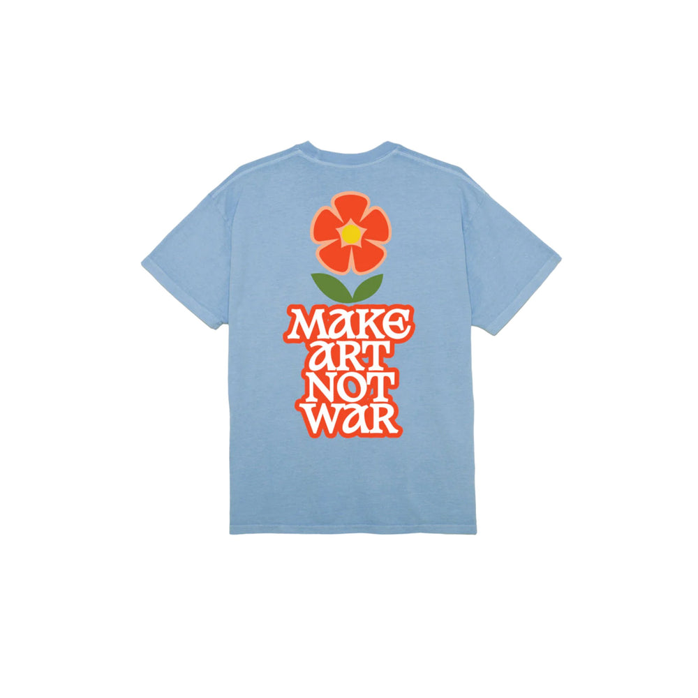 T-shirt Uomo Obey Make Art Not War Flower - Blu - Francis Concept