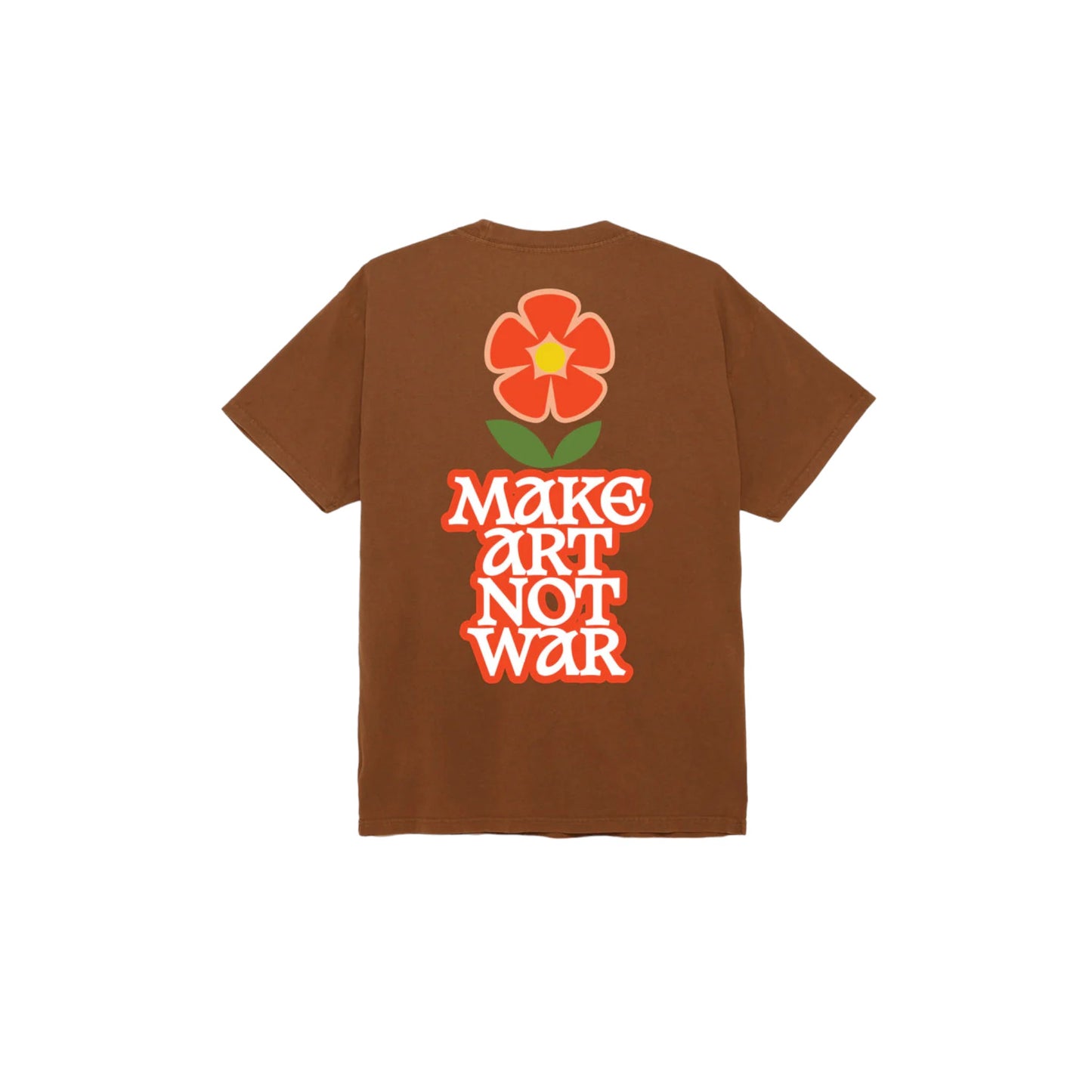 T-shirt Uomo Obey Make Art Not War Flower - Marrone Francis Concept