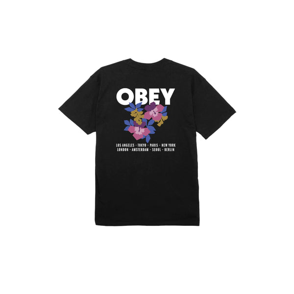 T-shirt Uomo Obey Floral Garden Classic Tee - Nero - Francis Concept