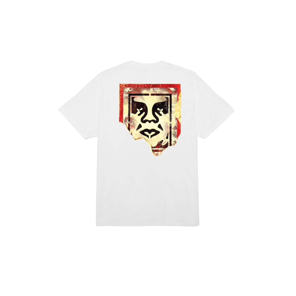T-shirt Uomo Obey Ripped Icon Classic Tee - Bianco - Francis Concept