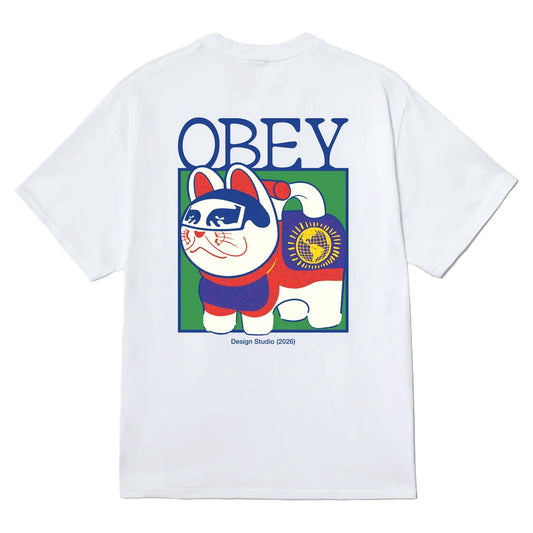 T-Shirt Obey Lucky Cat Tee - White