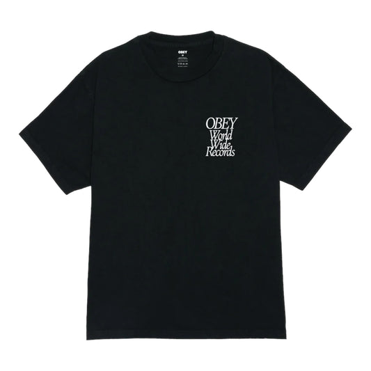 T-Shirt Obey Worldwide Records Tee - Pigment True Vintage Black
