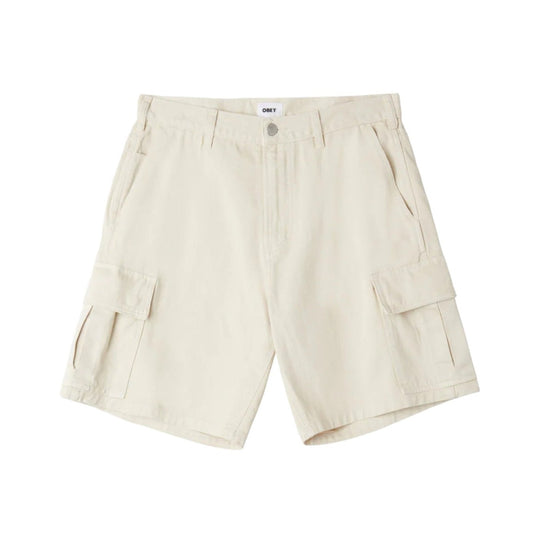 Bermuda Uomo Obey Bigwig Denim Cargo Short - Beige Francis Concept