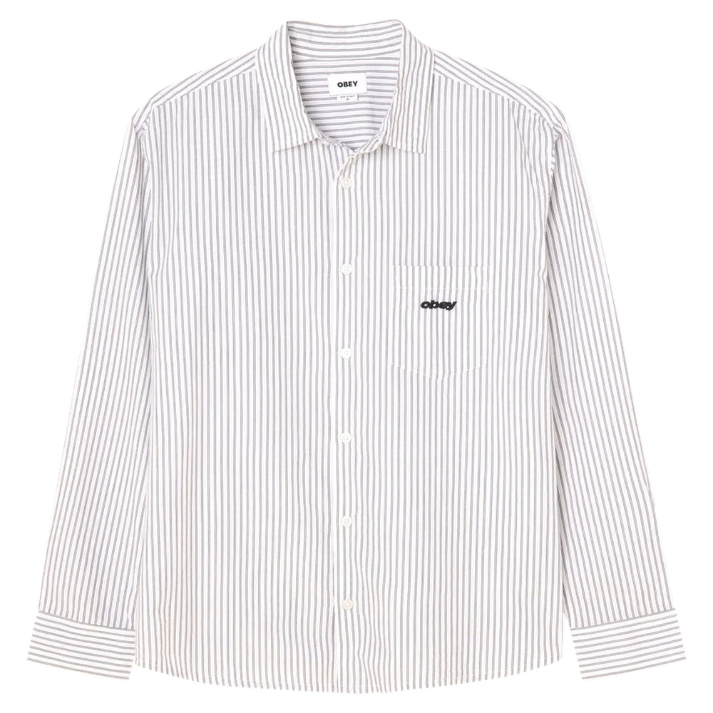 Camicia Obey William Woven LS - White Multi