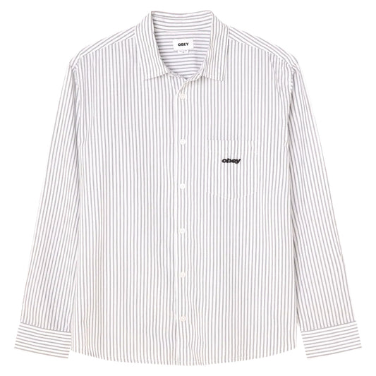 Camicia Obey William Woven LS - White Multi
