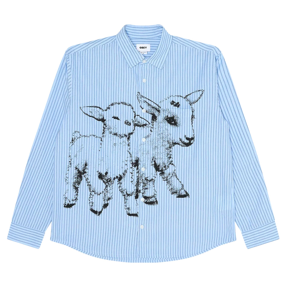 Camicia Obey Billy Woven LS - Light Blue