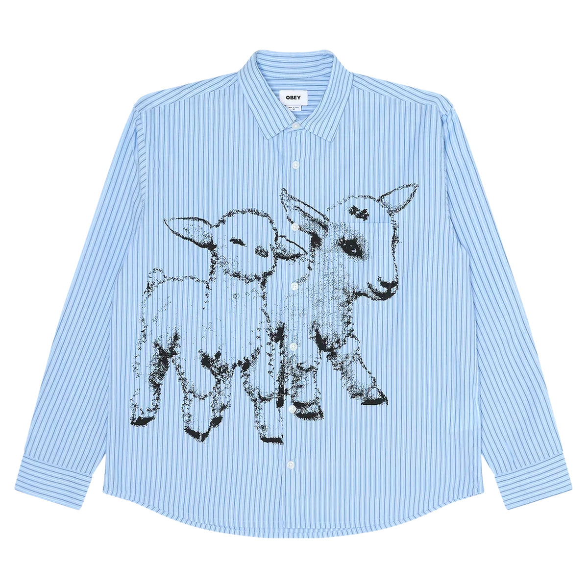 Camicia Obey Billy Woven LS - Light Blue