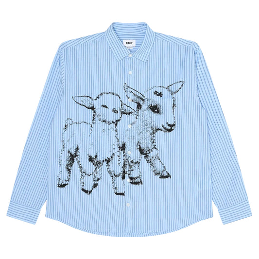 Camicia Obey Billy Woven LS - Light Blue