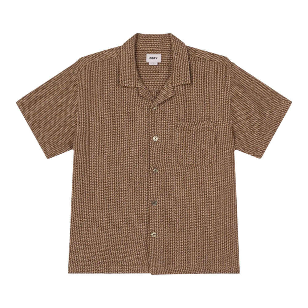 Camicia Obey Horace Woven SS - Unbleached Multi