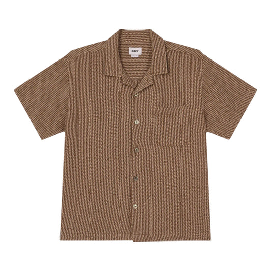 Camicia Obey Horace Woven SS - Unbleached Multi