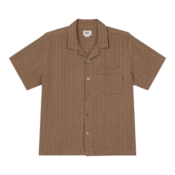 Camicia Obey Horace Woven SS - Unbleached Multi
