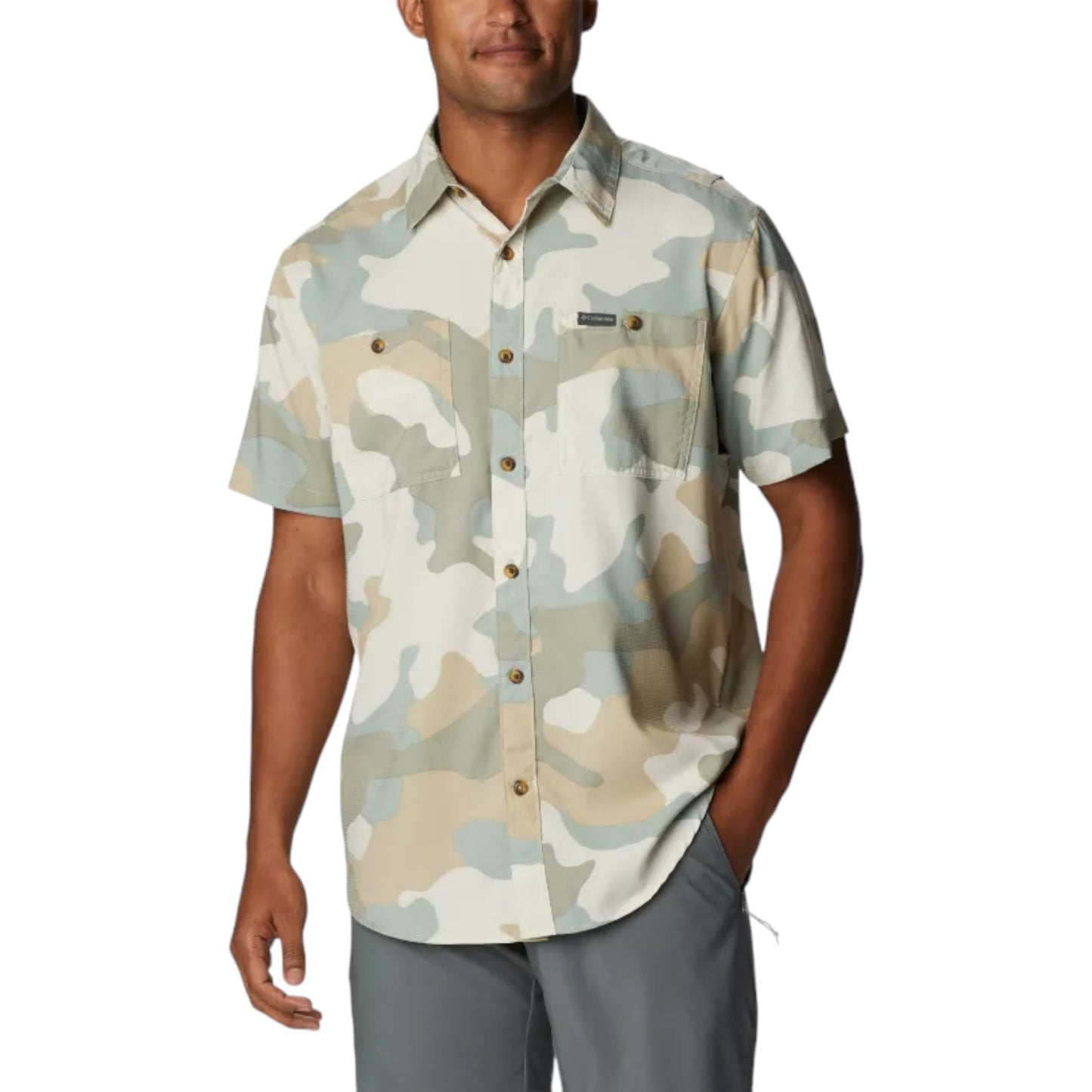 Columbia Utilizer Printed Woven Short Sleeve - Niagara Mod Camo Francis Concept