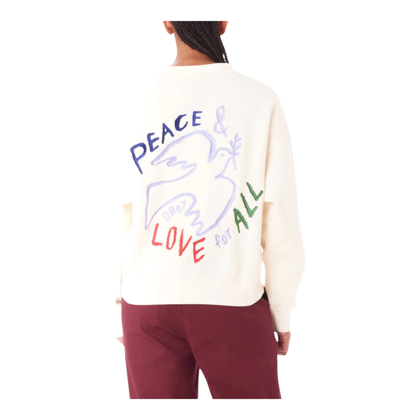 Felpa Obey Peace Dove Crew Fleece - Unbleached Francis Concept