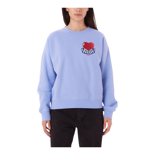 Felpa Donna Obey Heart Crew Fleece - Hydrangea Francis Concept