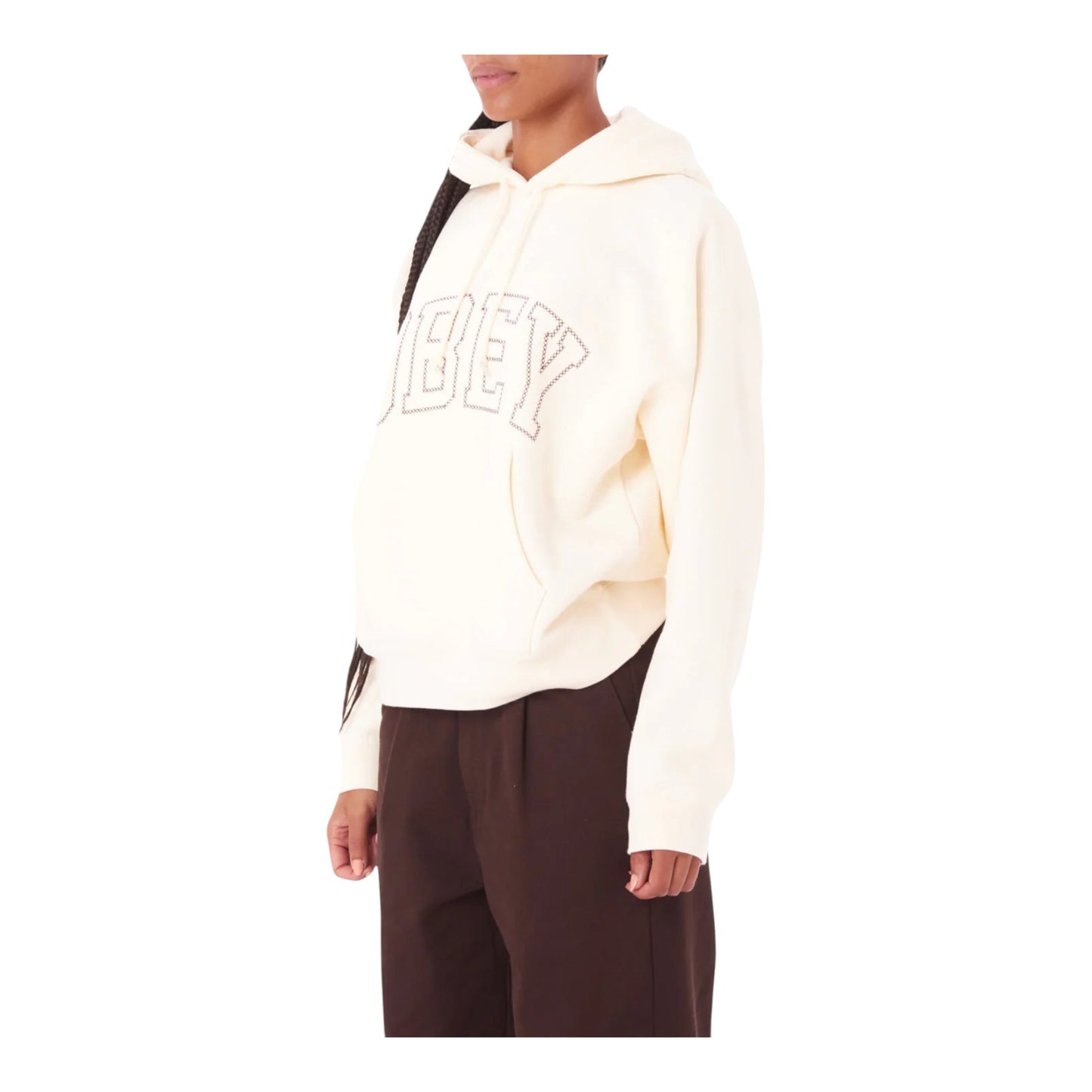 Felpa Obey Cross Stitch Collegiate Hood Fleece - Unbleached Francis Concept