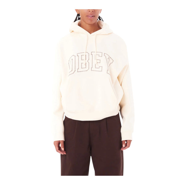 Felpa Obey Cross Stitch Collegiate Hood Fleece - Unbleached Francis Concept