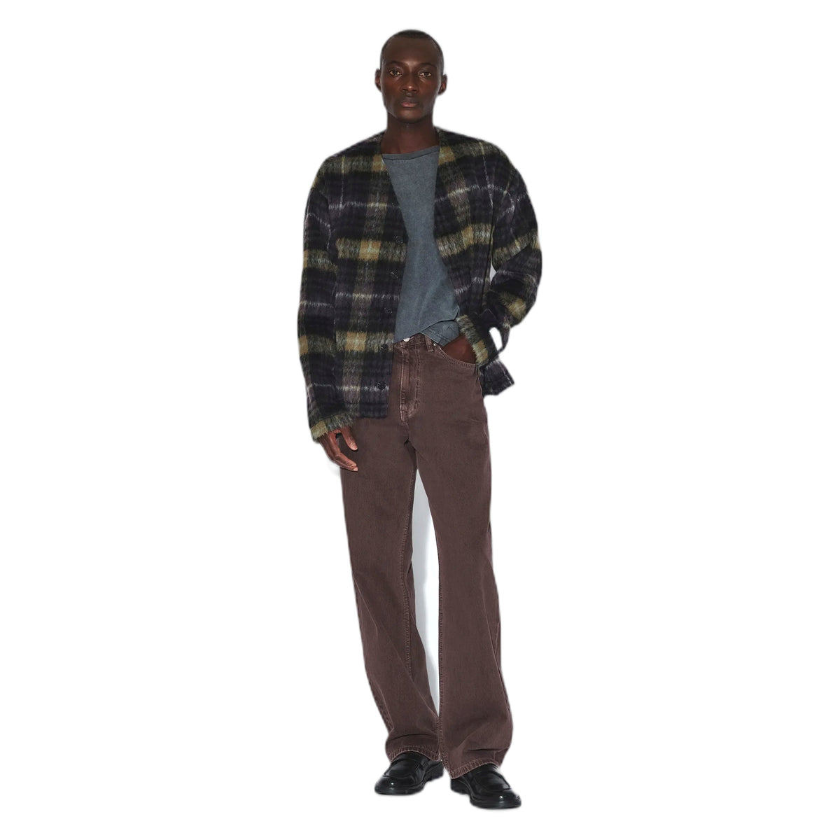 Cardigan Dr.Denim Julian Cardigan - Black Olive Check