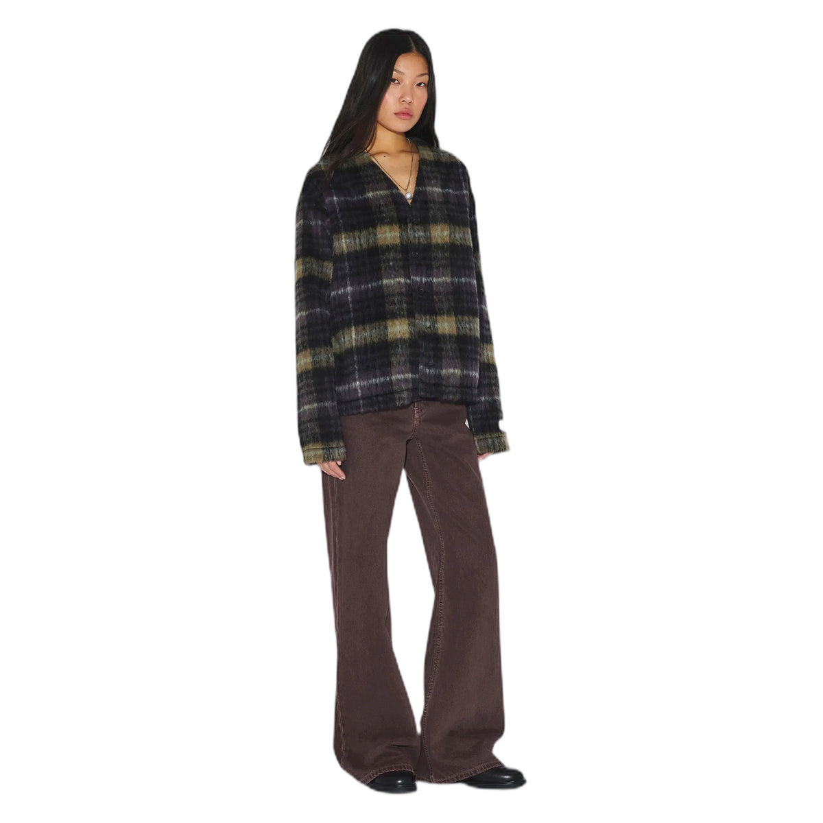 Cardigan Dr.Denim Julian Cardigan - Black Olive Check