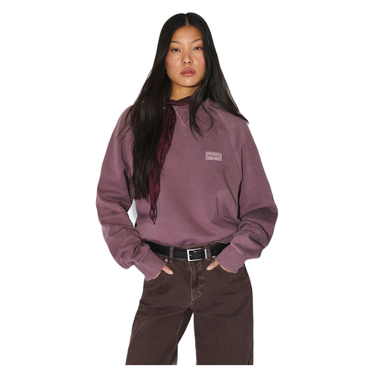 Felpa Dr.Denim Andie Sweater - Aubergine Overdye