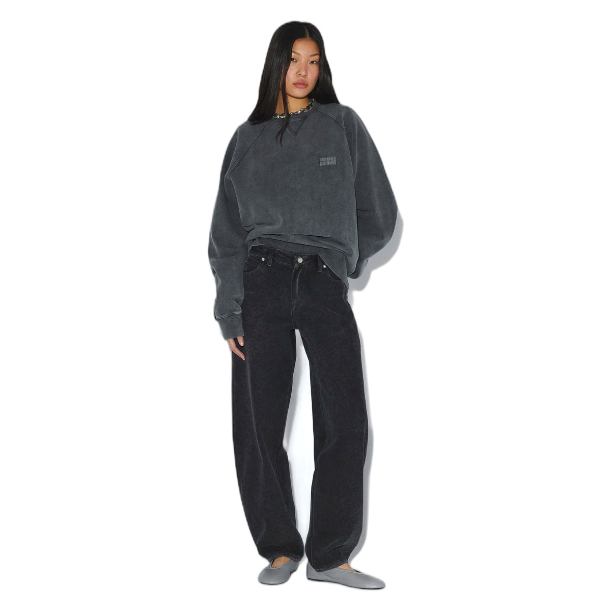 Felpa Dr.Denim Andie Sweater - Grey Black Overdye