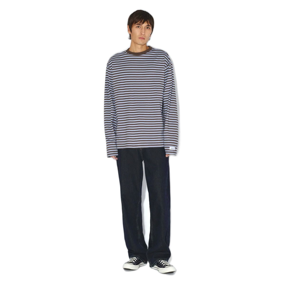 Long Sleeve Dr Denim Wesley - Brown Blue Stripe