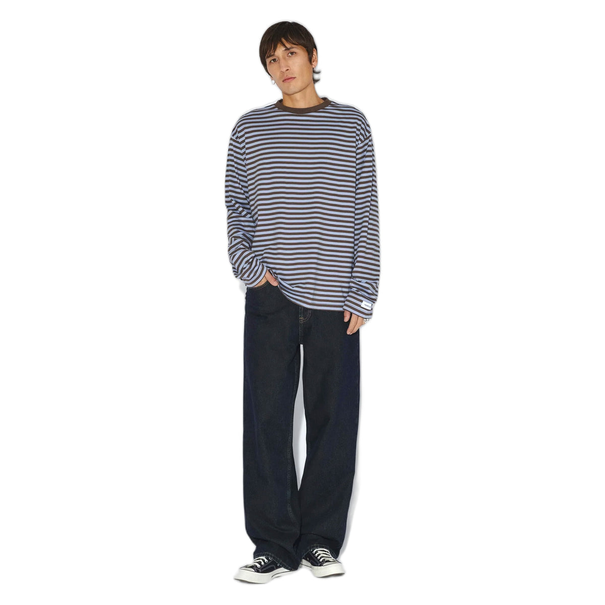 Long Sleeve Dr Denim Wesley - Brown Blue Stripe