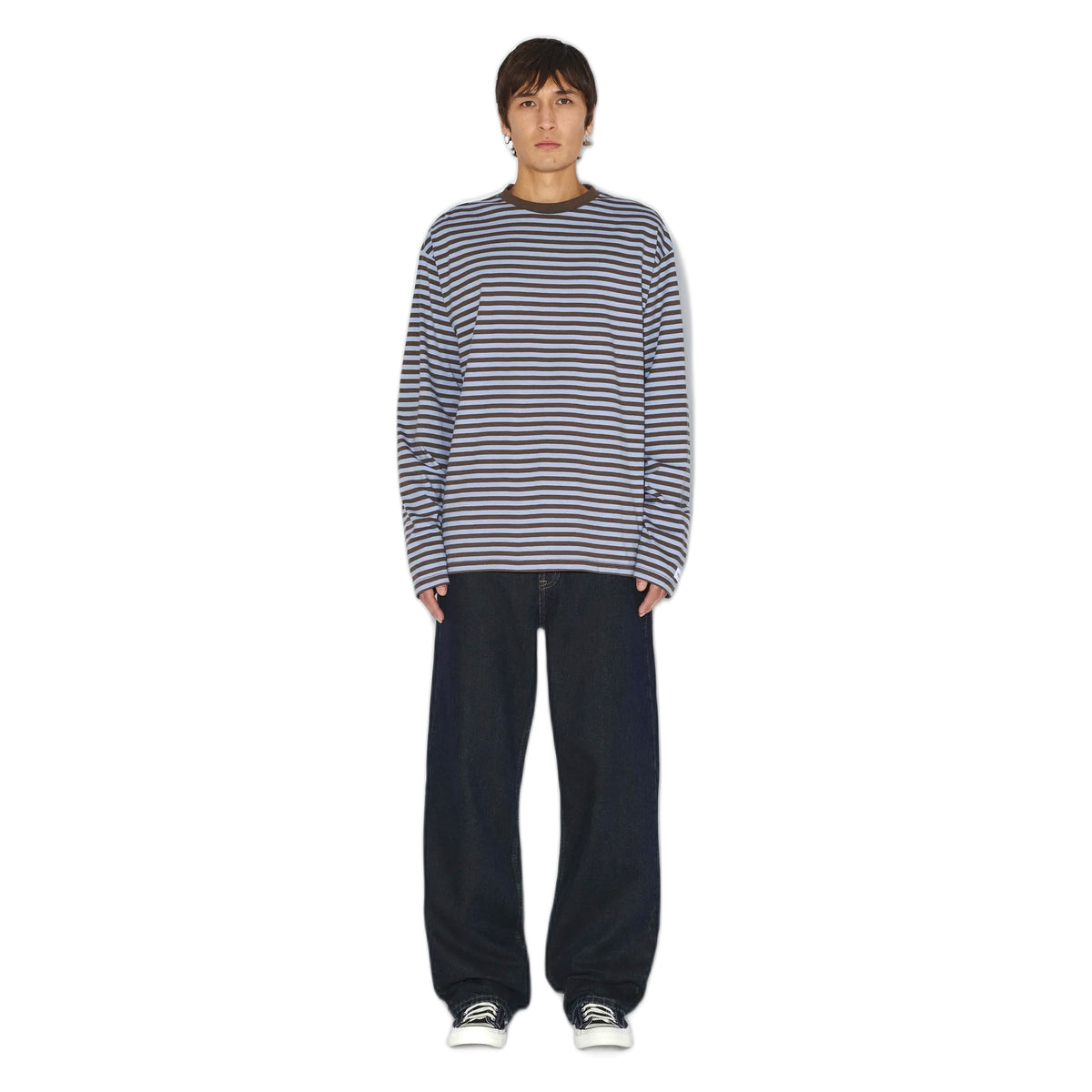 Long Sleeve Dr Denim Wesley - Brown Blue Stripe