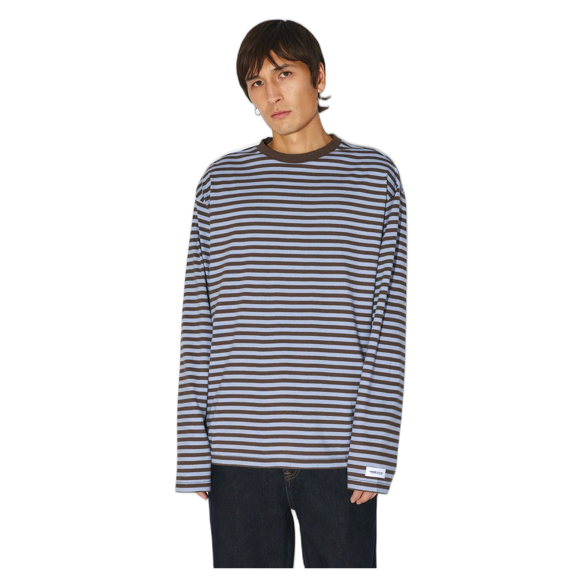 Long Sleeve Dr Denim Wesley - Brown Blue Stripe