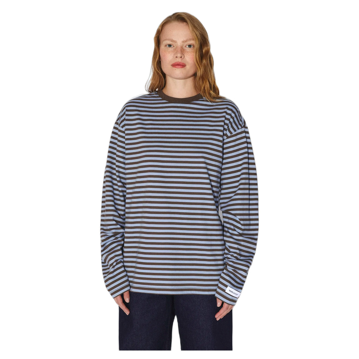 Long Sleeve Dr Denim Wesley - Brown Blue Stripe