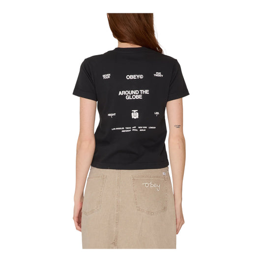 T-Shirt Obey Around The Globe Kaylin Tee - Black