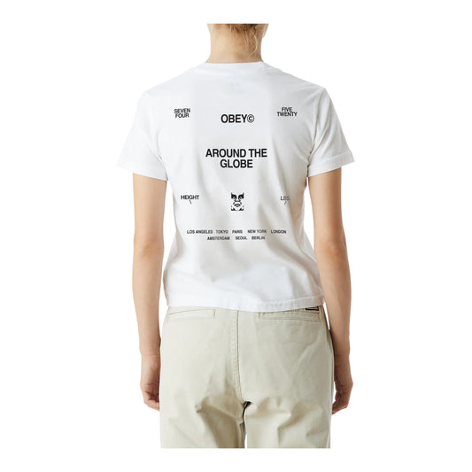 T-Shirt Obey Around The Globe Kaylin Tee - White