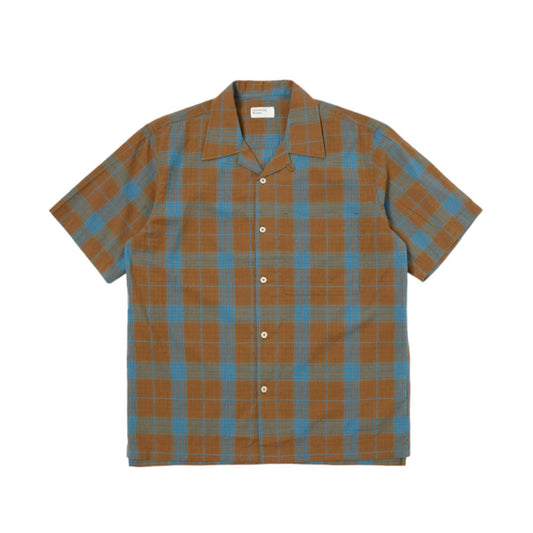 Camicia Uomo Universal Works Camp Shirt - Marrone Francis Concept