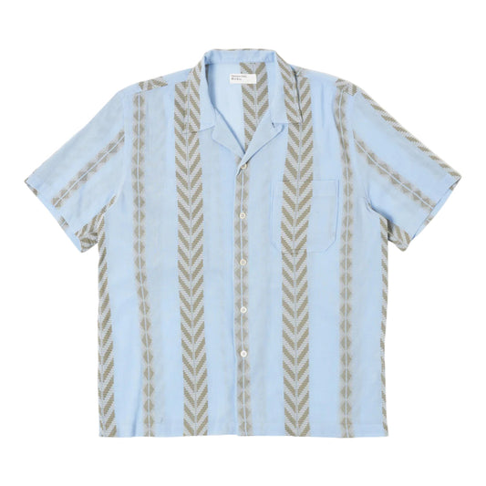 Camicia Universal Works Road Shirt Hendrix Beach Stripe - Pale Blue