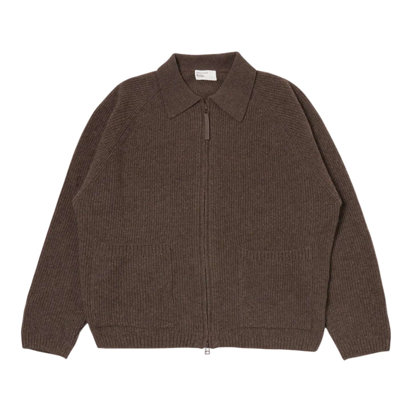 Cardigan Universal Works Zip Cardigan Eco Wool - Brown