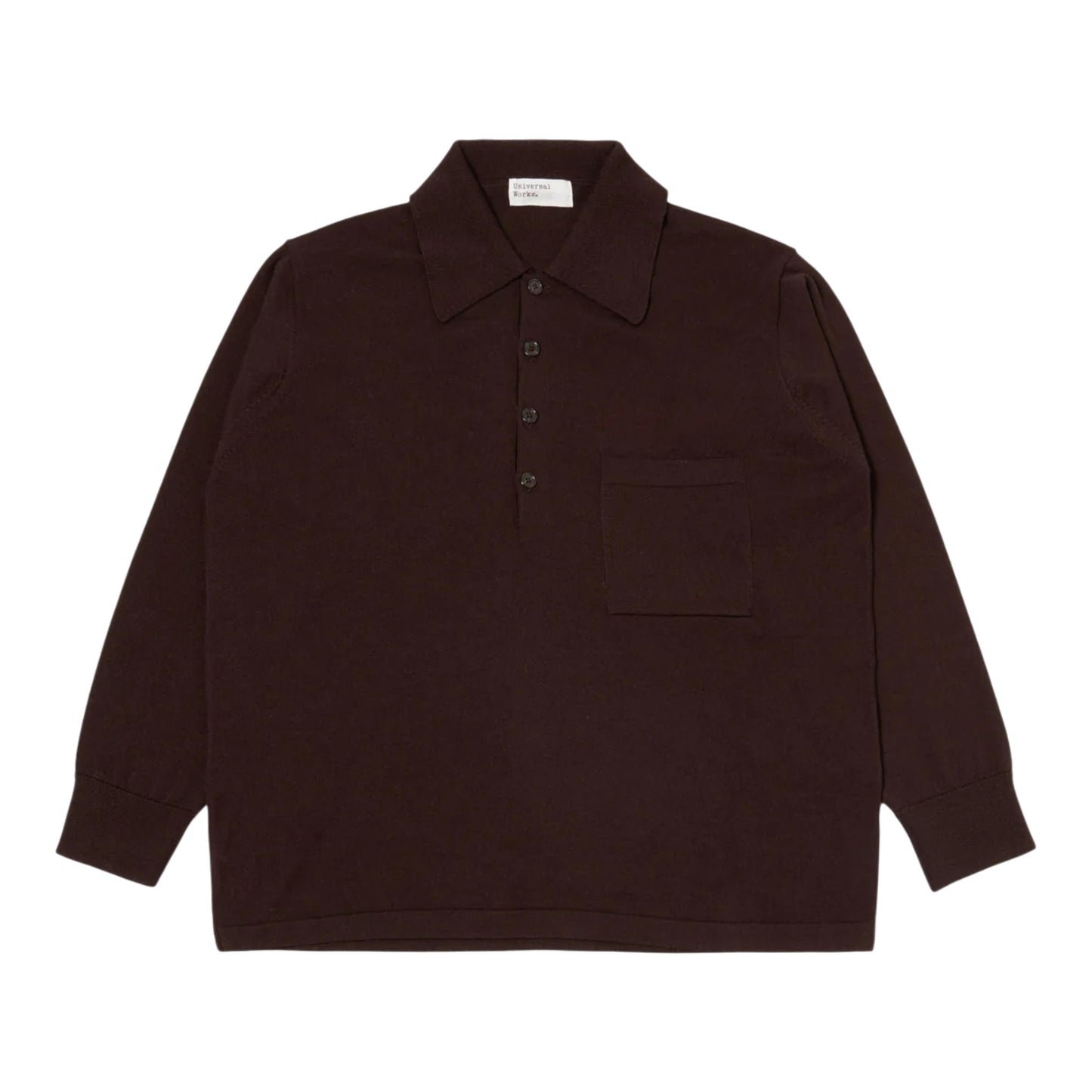 Polo Universal Works L/S Pullover Knit Shirt - Brown