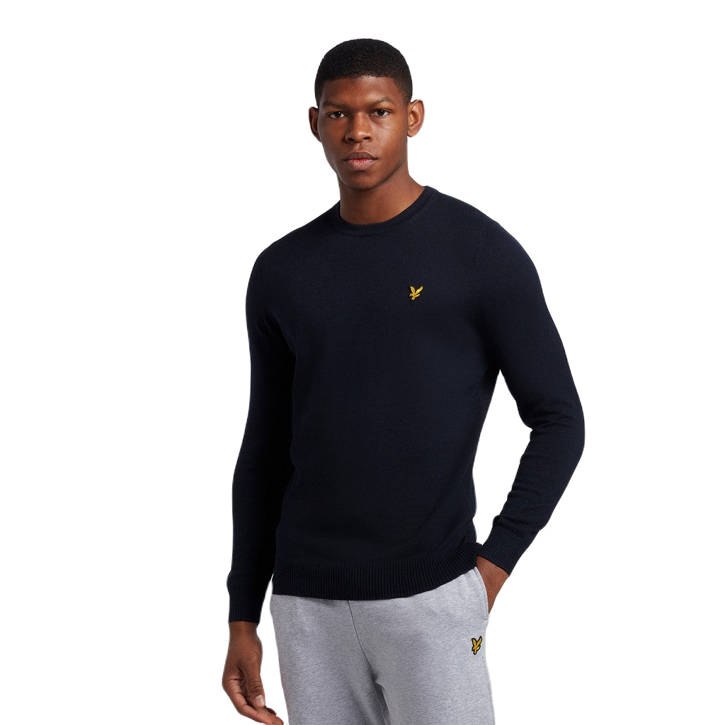 Lyle and Scott Cotton Merino Crew Jumper - Dark Navy