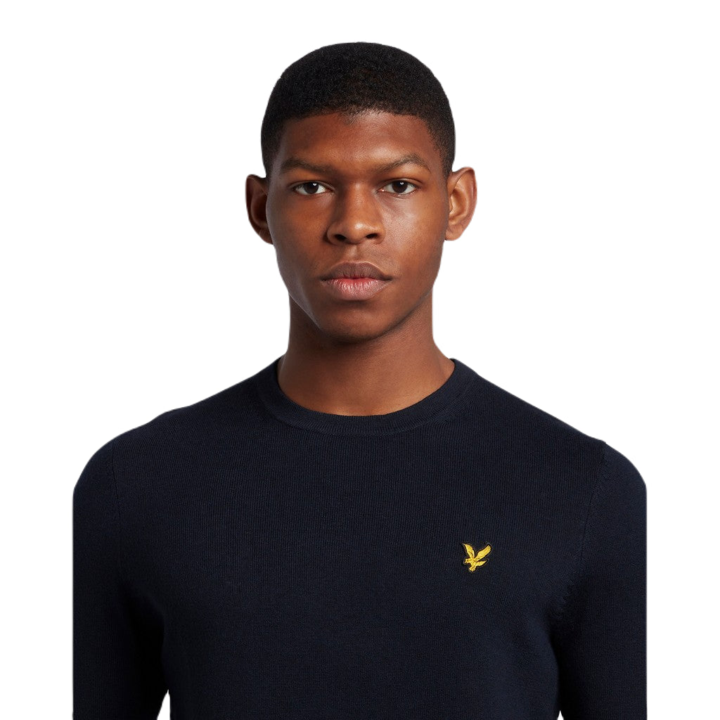 Lyle and Scott Cotton Merino Crew Jumper - Dark Navy