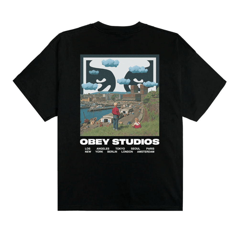 T-Shirt Obey Sky Face Tee - Black