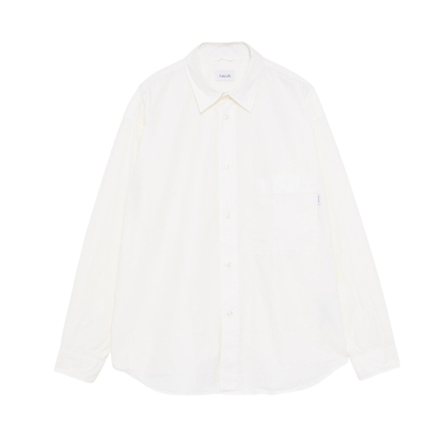 Camicia Uomo Amish Shirt Dropped MAN AMISH Popeline Dyed Off White Bianco Francis Concept