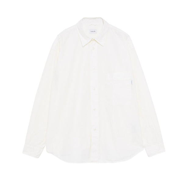 Camicia Uomo Amish Shirt Dropped MAN AMISH Popeline Dyed Off White Bianco Francis Concept