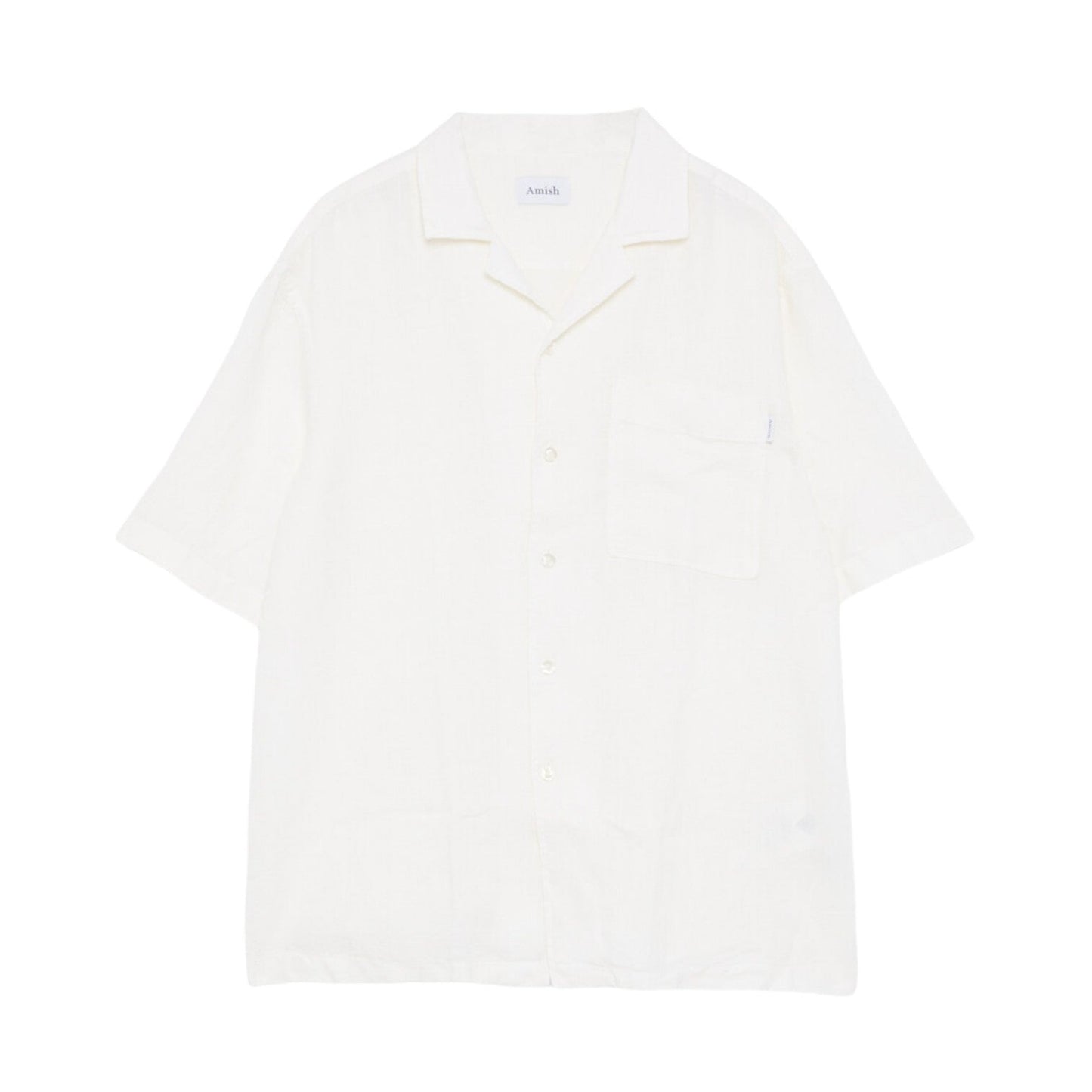 Camicia Uomo in lino Amish Highland Shirt MAN AMISH Linen Dyed Off White Bianco Francis Concept